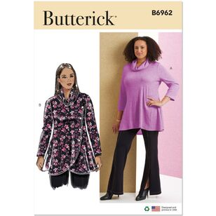 Butterick B6962 Women's Knit Tops Pattern White