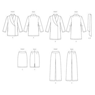 Butterick B6965 Misses' Jacket, Skirt and Pants Pattern White