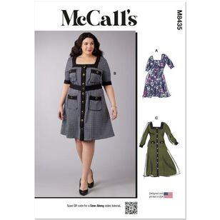 McCall's M8435 Women's Knit Dresses Pattern White