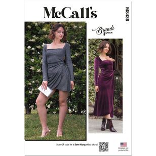 McCall's M8436 Misses Knit Dress in Two Lengths Pattern White