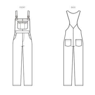 McCall's M8437 Misses Overalls Pattern White