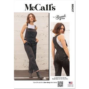 McCall's M8437 Misses Overalls Pattern White