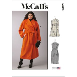McCall's M8439 Women's Coats and Vest Pattern White