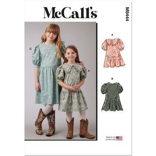 McCall's M8444 Children's and Girls' Dresses Pattern White