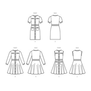 McCall's M8445 Girls' Knit Dresses Pattern White 7 - 14