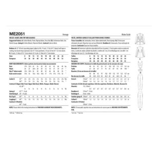 Know Me ME2051 Misses' Jacket, Bra Top and Leggings Pattern White