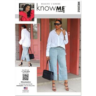 Know Me ME2052 Misses' Shirt and Pants Pattern White