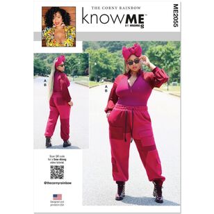 Know Me ME2055 Misses' Bodysuit and Cargo Sweatpants Pattern White