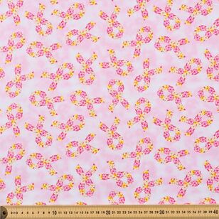 Pink Power Floral Ribbons 112 cm Cotton Fabric Light Pink 112 cm