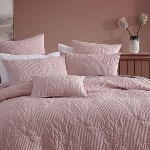 Platinum Flourish Quilt Cover Set Rose