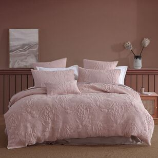 Platinum Flourish Quilt Cover Set Rose