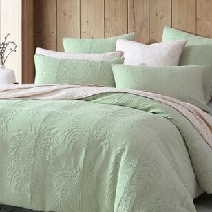 Platinum Tropicana Quilt Cover Set Sage