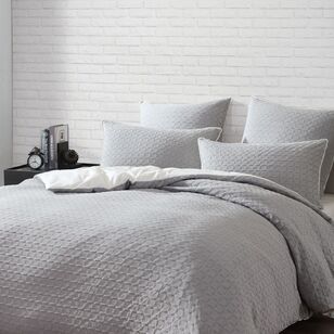 Platinum Flo Quilt Cover Set Fog