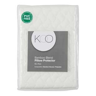 KOO Bamboo Blend Pillow Protector White Standard