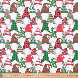 Christmas Gnomes 112 cm Cotton Fabric Multicoloured 112 cm