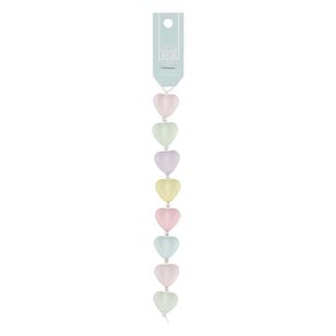 Just Bead It Frosted Hearts Resin Bead Strand Blue
