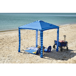 LiFE! Beach Cabana Teal & Stripe 1.74 x 1.74 m