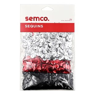 Semco Trio Sequins Pack Silver, Red & Black