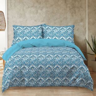 Emerald Hill Medallion Quilt Cover Set Blue