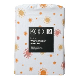 KOO Lottie Washed Cotton Sheet Set Multicoloured