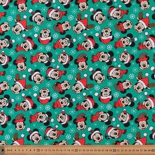 Christmas Mickey Mouse 112 cm Cotton Fabric Teal 112 cm