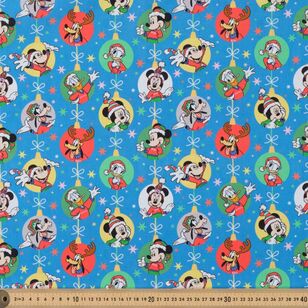 Christmas Mickey Mouse and Friends Baubles 112 cm Fabric Navy 112 cm