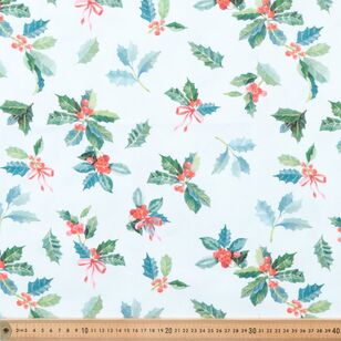 Christmas Holly 148 cm Tablecloth Fabric White 148 cm