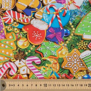 Christmas Cookie Party 112 cm Cotton Fabric Multicoloured 112 cm