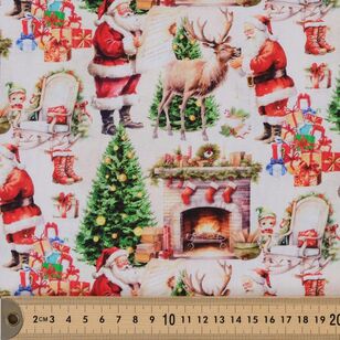 Santas Christmas List 112 cm Cotton Fabric Antique 112 cm