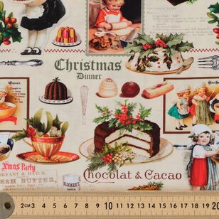 Christmas Holiday Baking 112 cm Cotton Fabric Antique 112 cm