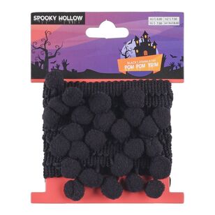 Halloween Dark Pom Pom Trim Black 20 mm x 1 m