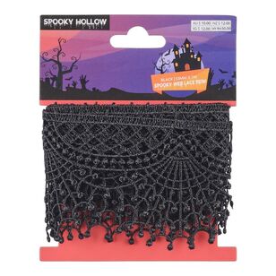 Halloween Spooky Web Lace Trim Black 53 mm x 1 m