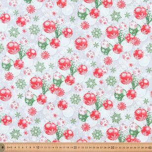 Christmas Holiday Snowfall 112 cm Cotton Fabric Grey 112 cm