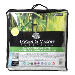 Logan & Mason Bamboo Blend Air Layer Waterproof Mattress Protector  White