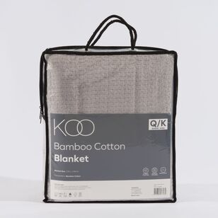 KOO Basket Weave Bamboo Cotton Blanket Alloy 220 x 240 cm