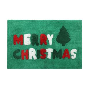 Jolly & Joy Merry Christmas Tufted Bath Mat Multicoloured 50 x 80 cm