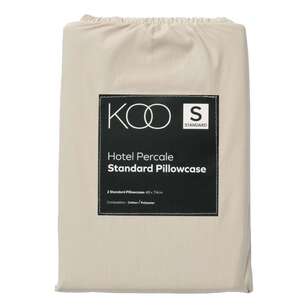 KOO Hotel Percale 2 Pack Standard Pillowcase Silver Standard