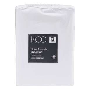 KOO Hotel Percale Sheet Set White