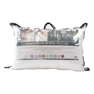 Logan & Mason Blended Microfibre 2 Pack Pillows White Standard