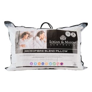 Logan & Mason Blended Microfibre 2 Pack Pillows White Standard