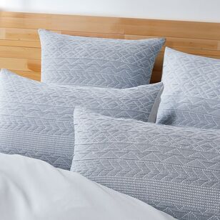 KOO Oscar Jacquard Quilt Cover Set Blue