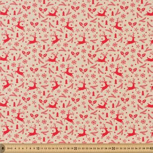 Scandi Christmas Reindeer Leap 112 cm Fabric Multicoloured 112 cm