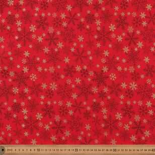 Christmas Metallic Snowflake 112 cm Shadow Cotton Fabric Multicoloured 112 cm