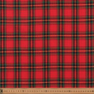 Christmas Metallic Yarn Dyed Tartan 112 cm Cotton Fabric Red 112 cm