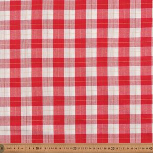 Christmas Check 148 cm Yarn Dyed Tablecloth Fabric Red 148 cm