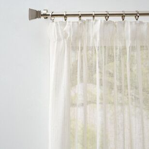 Dover Sheer Multi Header Sheer Curtain Pair White