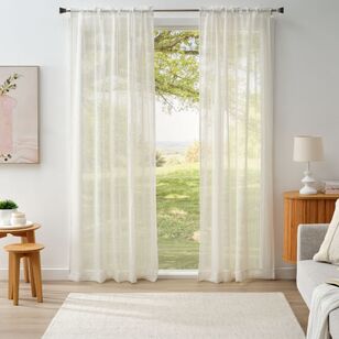 Dover Sheer Multi Header Sheer Curtain Pair White