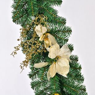 Jolly & Joy 2.7 m Gold Poinsettia Garland Gold 2.7 m