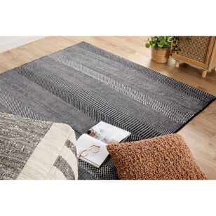 Luxury Living Opulence 2 New Zealand Wool & Viscose Rug Black 160 x 230 cm