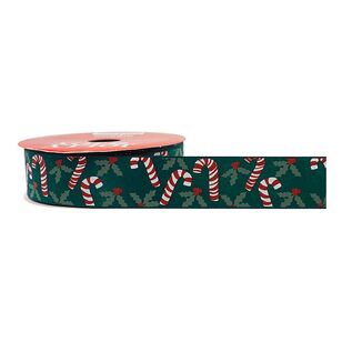 Jolly & Joy 22mm Green Christmas Satin Ribbon Green 22 mm